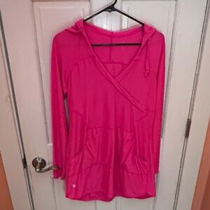 Athleta Bright Pink Hooded Sweatshirt
